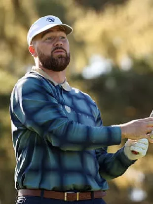 Pebble Beach Travis Kelce Blue Polo Shirt