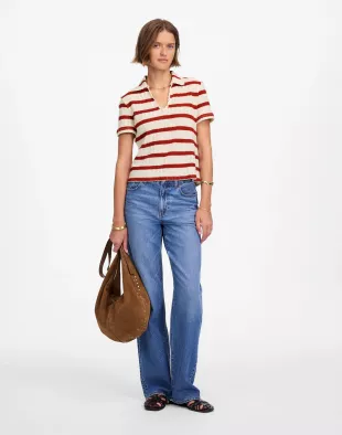 Crochet Knit V Neck Sweater