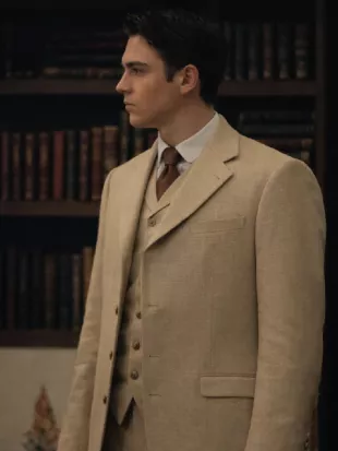 Young Sherlock Hero Fiennes Tiffin Beige Blazer