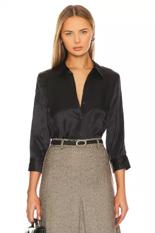 L'AGENCE Dani Blouse en Black | REVOLVE
