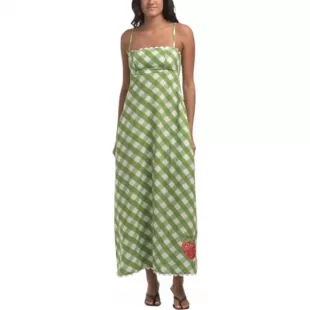 Green Gingham Maxi Dress