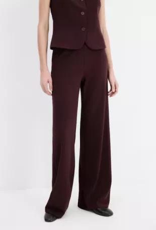 Elastic Waist Straight Leg Suit Pants