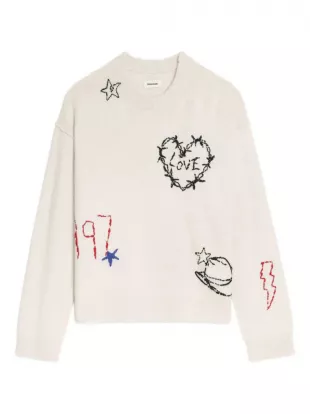 Embroidered Heart Detail Sweater