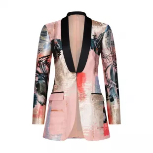 Savanna Abstract Print Blazer