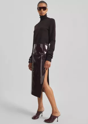 Samantha Patent Zip Skirt