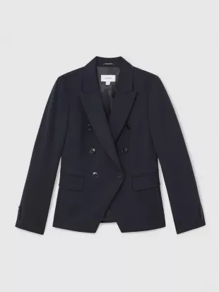 Navy Gabi Double Breasted Suit Blazer