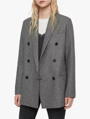 Astrid Wool Blend Check Blazer