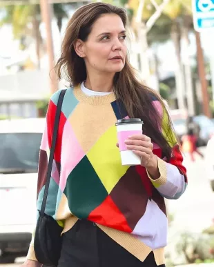 Katie Holmes Argyle Sweater