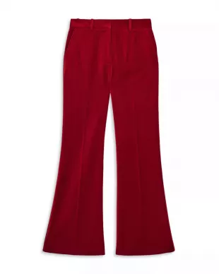 Elia Velvet Tuxedo-Stripe Flared Trousers
