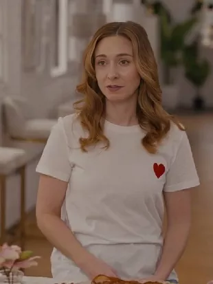 Because of Cupid Amy Groening Red Heart Printed Top