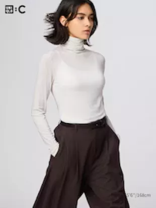 Warm Cashmere Blend Turtleneck T-Shirt