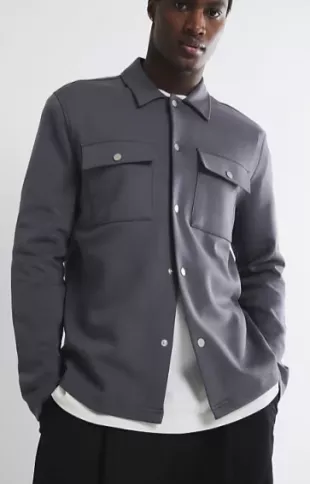 Slim Fit Long Sleeve Overshirt