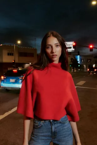 Knit Wide Sleeve Jumper