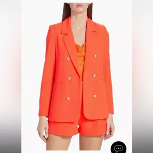 Leighton Crepe Blazer in Papaya
