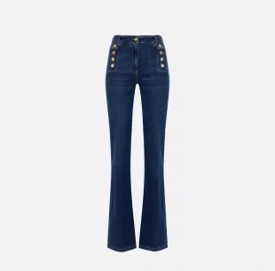 Palazzo jeans with buttons