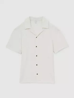 Ackling Cotton Textured Cuban Collar Shirt