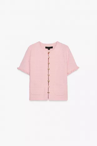 Ruffed Knit Cardigan