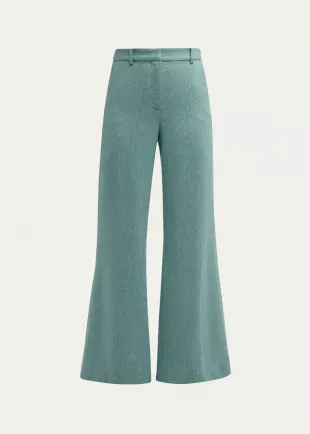 Pilar Wide-Leg Wool-Blend Pants