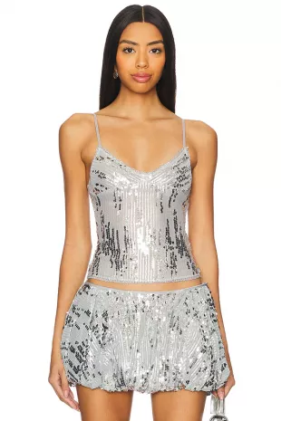 Sequin Lace Cami Top