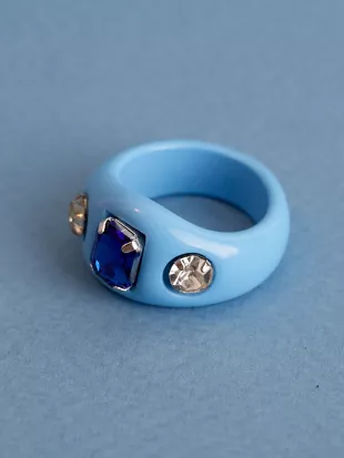 Triple Gem Acrylic Ring