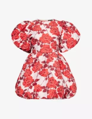 Wild Berry floral-pattern woven Mini Dress
