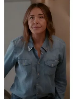 Shrinking S03 Christa Miller Western Blue Denim Shirt