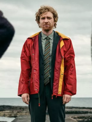 The Incomer 2026 Domhnall Gleeson Red Jacket