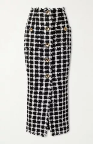 Tweed Buttoned Skirt