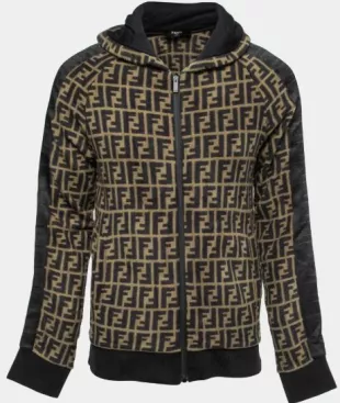 Brown FF Monogram Logo Hoodie