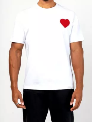 Because of Cupid Amy Groening Red Heart Printed Top