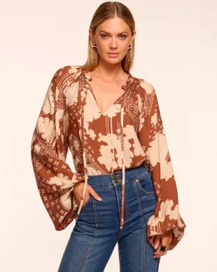 Aaron V-Neck Long Sleeve Blouse