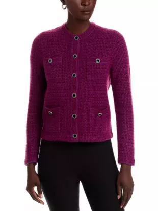 General Hospital S63 Katelyn MacMullen Pink Textured Cardigan