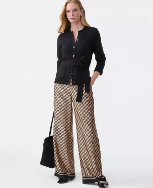 The Easy Wide-Leg Pant in Geo Satin