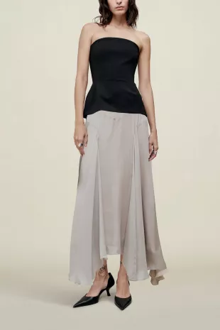 Alyse Gusset Skirt in trapped silk