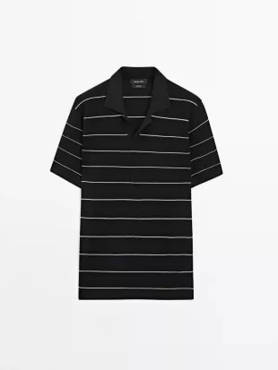 Dutti Striped Cotton Polo Shirt