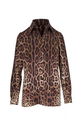 Leopard Print Silk Shirt
