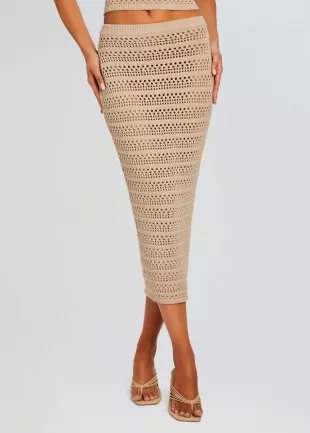 Marjorie Knit Crochet Maxi Skirt