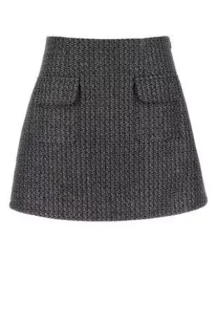 Metallic Bouclé Mini Skirt