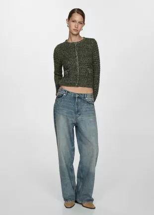 Lurex Chunky-knit Cardigan