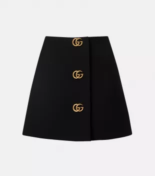 Double G Wool Crêpe Miniskirt