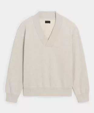 Relaxed Portuguese Terry V-Neck Sweatshirt