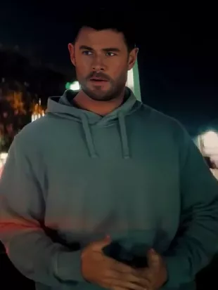 Crime 101 Chris Hemsworth Grey Hoodie