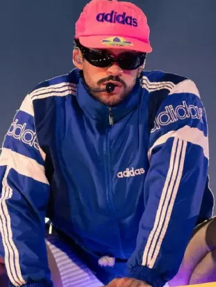 2026 Tour Bad Bunny Blue Track Jacket
