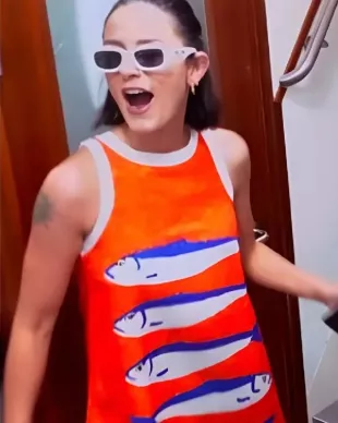 Below Deck Mediterranean S10 Aesha Scott Fish Print Dress