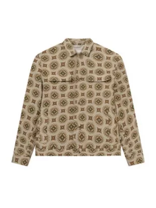 Cross S02 Johnny Ray Gill Brown Printed Shirt Jacket