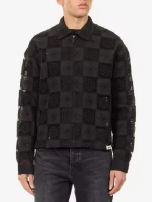 Love Island UK All Stars Harrison Solomon Black Crochet Jacket