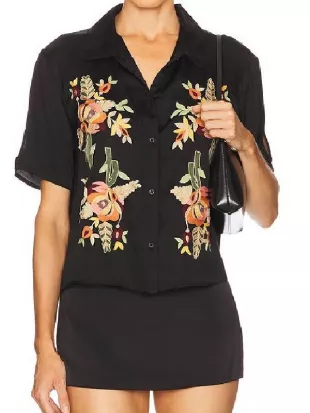 TYATR 2026 Claire Grace Newman Black Floral Shirt