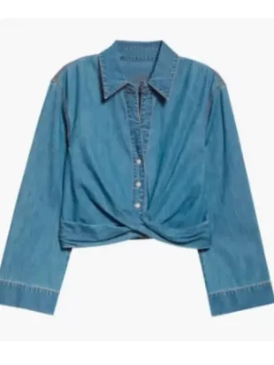 The View 2026 Sara Haines Twist-Front Denim Shirt