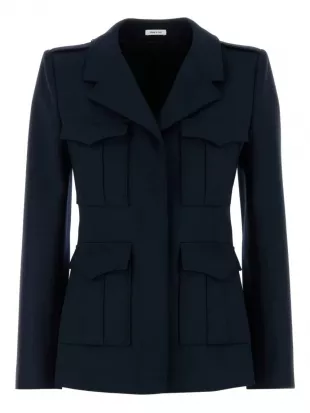 Flap Pocket Wool Blazer