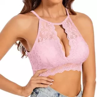 High Neck Lace Bralettes